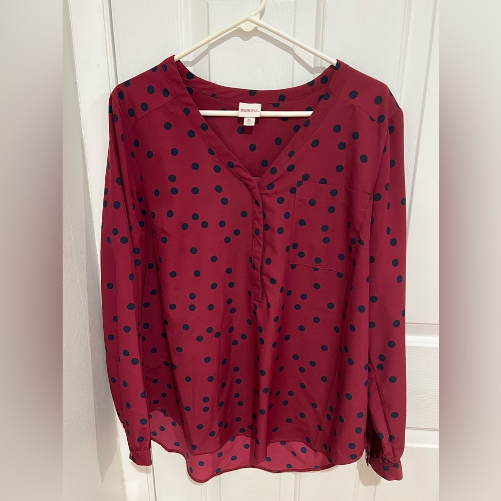 Polka Dot Blouse- Merona- Soze Extra Large